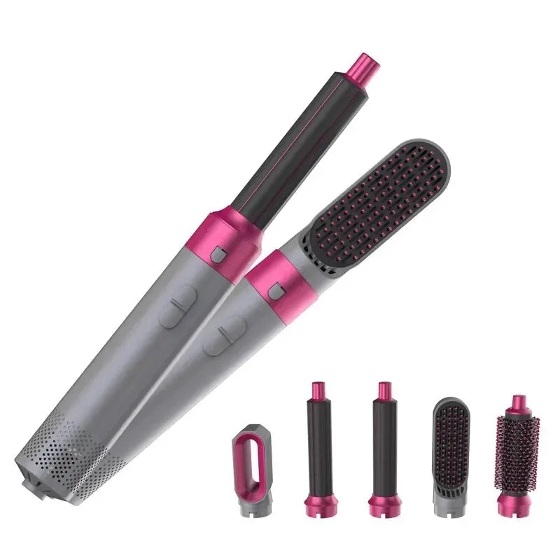 Professional Hair Styler 5 In 1 Low Noise Hair Curling Straightening Blow Dryer 1000W Powerful Wind Hot Air Brushes 10000RPM