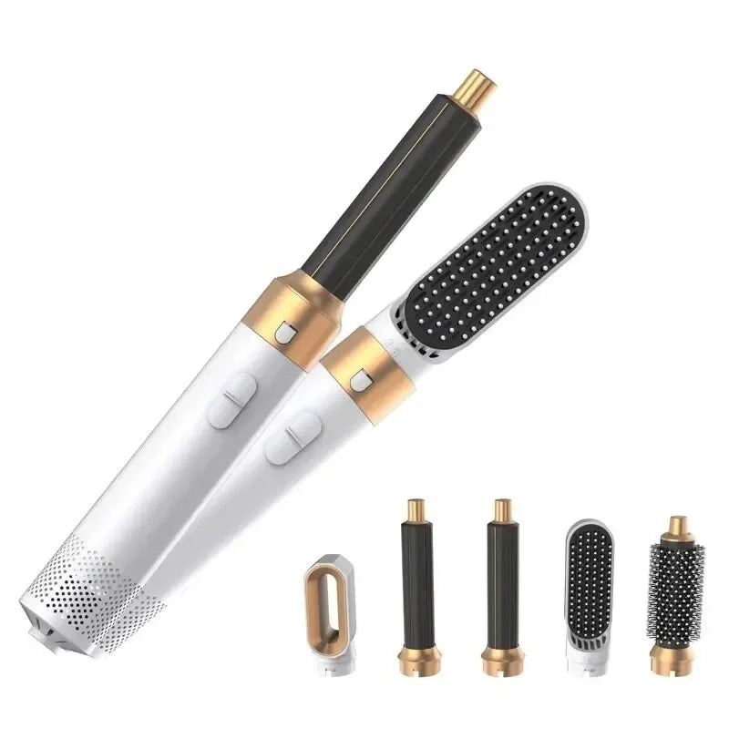 Professional Hair Styler 5 In 1 Low Noise Hair Curling Straightening Blow Dryer 1000W Powerful Wind Hot Air Brushes 10000RPM