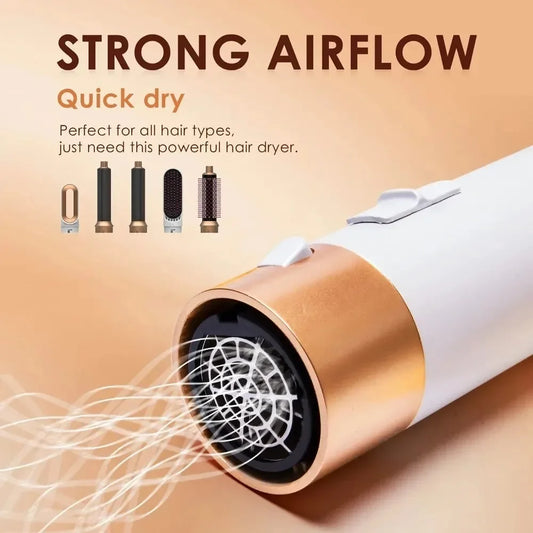 Professional Hair Styler 5 In 1 Low Noise Hair Curling Straightening Blow Dryer 1000W Powerful Wind Hot Air Brushes 10000RPM