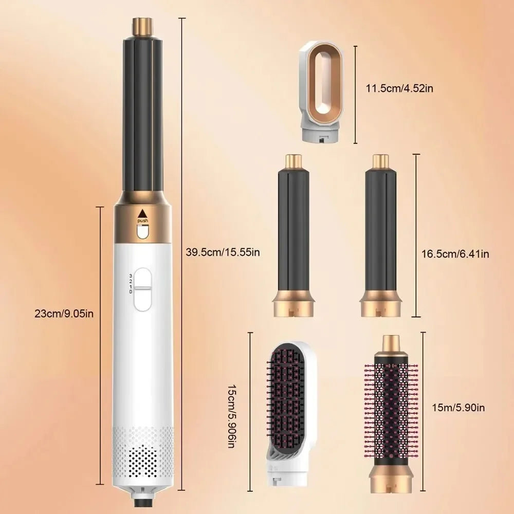 Professional Hair Styler 5 In 1 Low Noise Hair Curling Straightening Blow Dryer 1000W Powerful Wind Hot Air Brushes 10000RPM